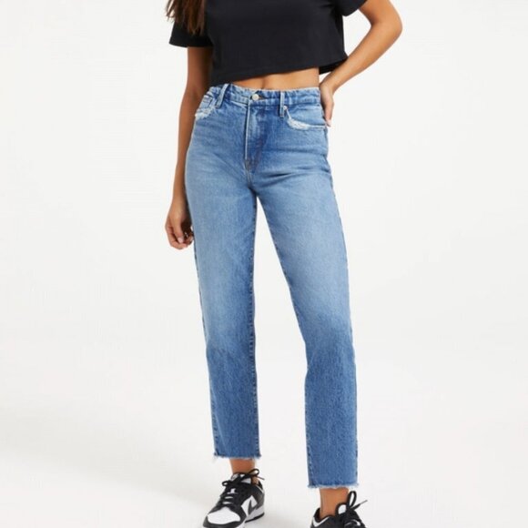 Good American blue jeans with frayed hem size 8/29 - Picture 2 of 12